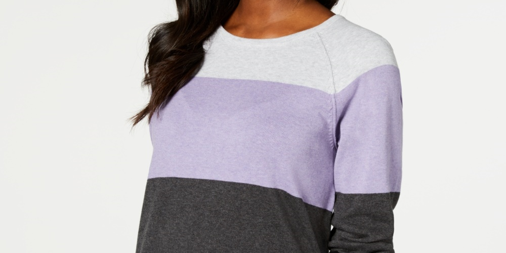 Karen Scott Suéter Feminino Colorblocked Roxo Tamanho XS