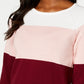 Karen Scott Suéter Feminino Colorblocked Vermelho Tamanho Grande