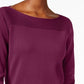 Blusa feminina Karen Scott de algodão com decote canoa, roxa, tamanho médio