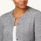 Karen Scott Cardigan Feminino com Botões Cinza Tamanho X-G