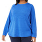 Karen Scott Suéter Feminino Curvo Bainha Azul Tamanho 1X