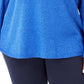 Karen Scott Suéter Feminino Curvo Bainha Azul Tamanho 1X
