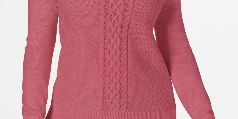 Suéter Karen Scott Feminino em Tricô com Cabo Rosa Tamanho Grande