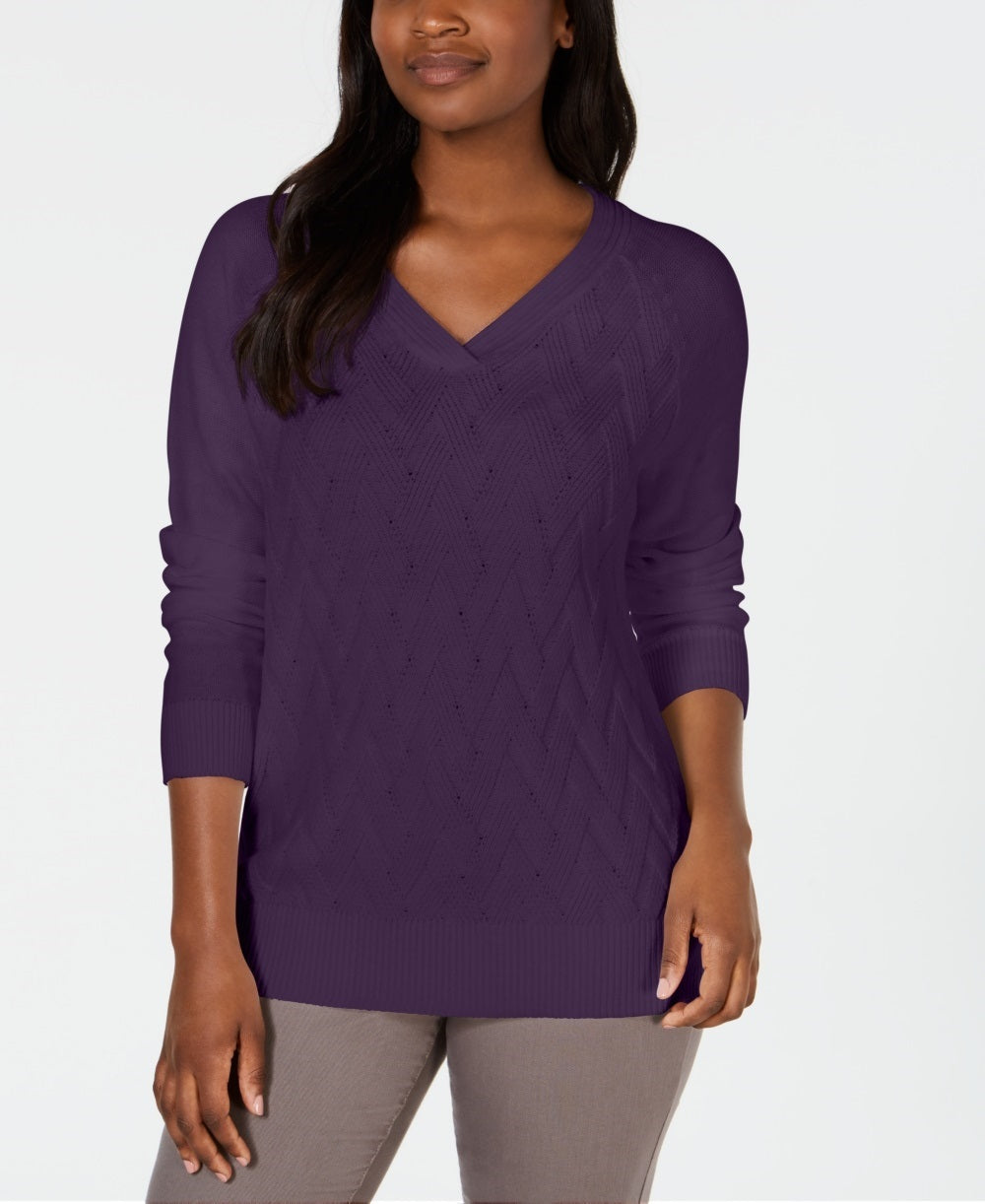 Karen Scott Suéter Feminino Ponto Cesto Roxo Tamanho XS