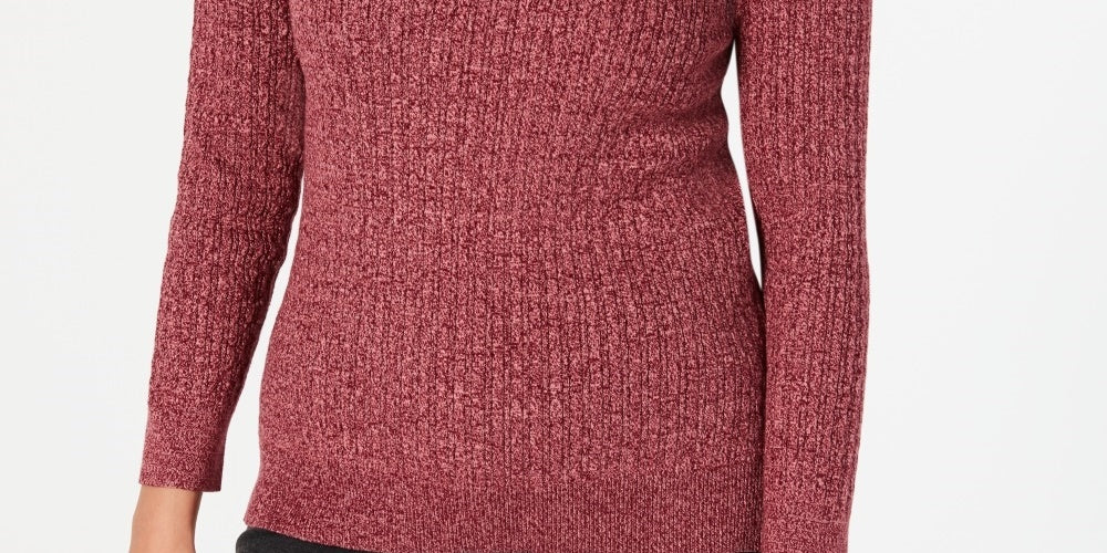 Karen Scott Suéter Feminino Gola Canoa Algodão Vermelho Tamanho Grande