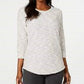 Karen Scott Blusa Feminina Space Dye Manga 3/4 Branca Tamanho Pequeno Médio