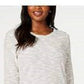 Karen Scott Blusa Feminina Space Dye Manga 3/4 Branca Tamanho Pequeno Médio