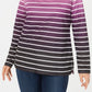 Karen Scott Top Listrado Ombré Feminino Pequeno Vermelho Tamanho Médio