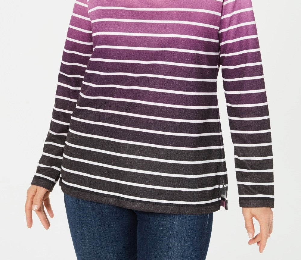 Karen Scott Top Listrado Ombré Feminino Pequeno Vermelho Tamanho Médio