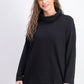 Karen Scott Top esportivo feminino com gola alta, preto, tamanho pequeno