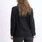 Karen Scott Top esportivo feminino com gola alta, preto, tamanho pequeno