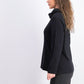 Karen Scott Top esportivo feminino com gola alta, preto, tamanho pequeno