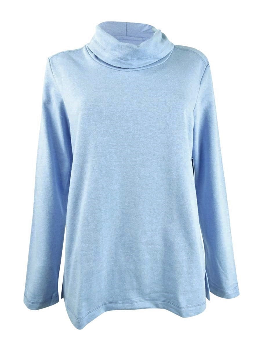 Karen Scott Top esportivo feminino com gola alta, azul marinho, tamanho extragrande