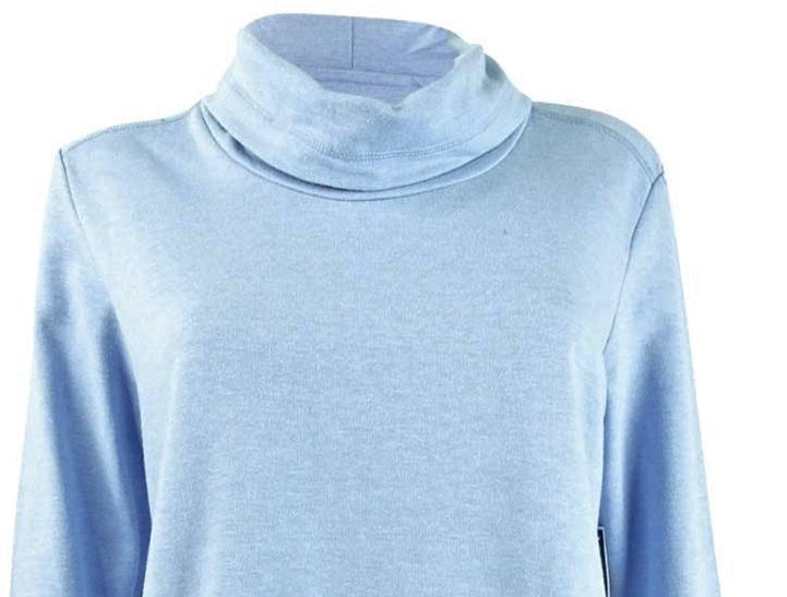 Karen Scott Top esportivo feminino com gola alta, azul marinho, tamanho extragrande