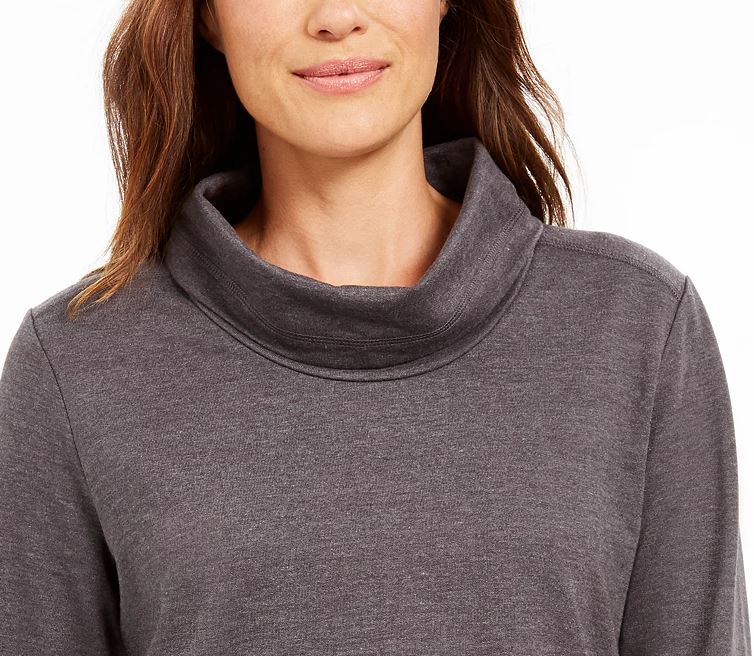 Karen Scott Sport Top Feminino Gola Redonda Cinza Escuro Tamanho Grande