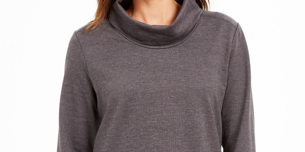 Karen Scott Sport Top Feminino Gola Redonda Cinza Escuro Tamanho Médio