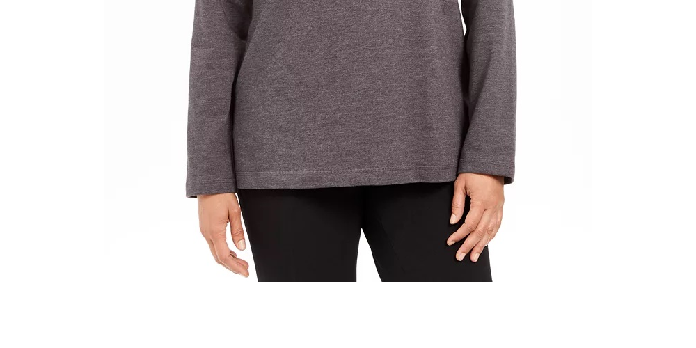 Karen Scott Top esportivo feminino com gola alta, roxo, tamanho pequeno