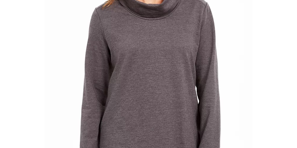 Karen Scott Top esportivo feminino com gola alta, roxo, tamanho pequeno