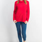 Karen Scott Nova Camisa Gola Alta Manga Longa Top Vermelho Tamanho XS
