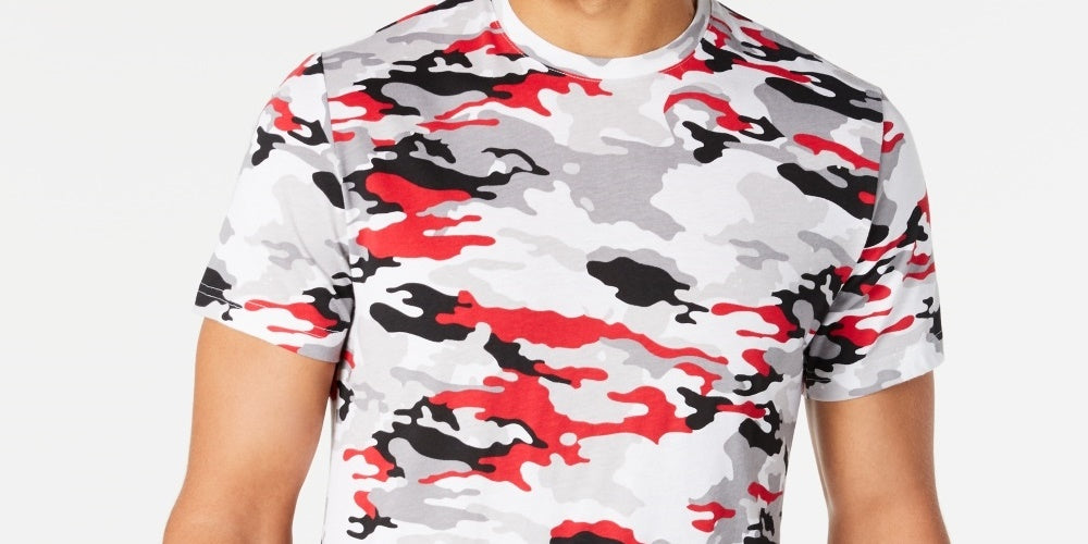 Camiseta camuflada multicolorida masculina American Rag, branca, tamanho XXX-G