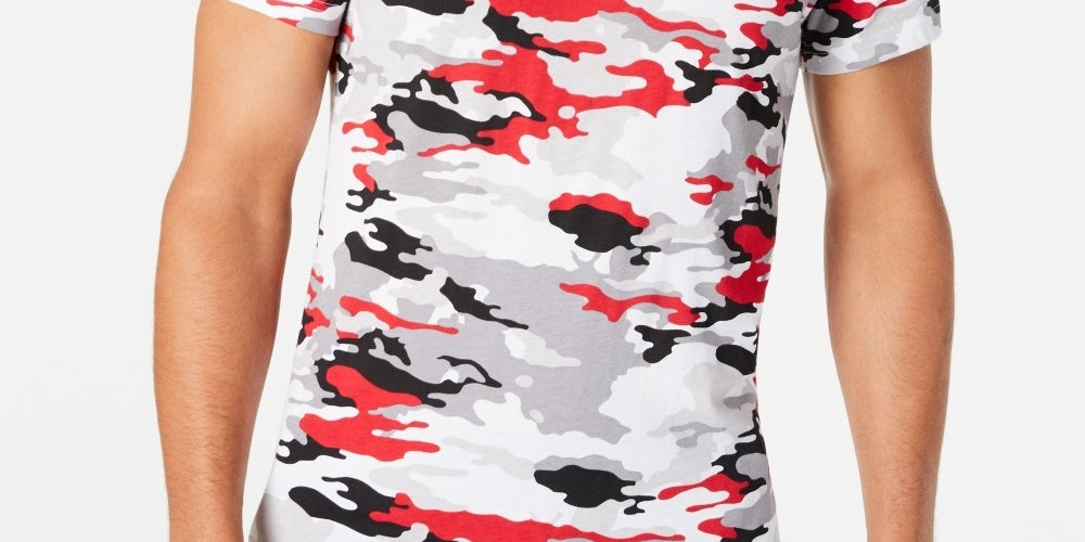 Camiseta camuflada multicolorida masculina American Rag, branca, tamanho XXX-G