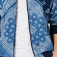 Jaqueta bandana acolchoada masculina American Rag, azul, tamanho médio