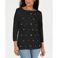 Karen Scott Top Feminino de Algodão com Ilhós Preto Tamanho P