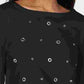 Karen Scott Top Feminino de Algodão com Ilhós Preto Tamanho X-S