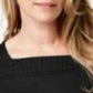 Karen Scott Blusa Feminina Listrada com Decote Quadrado e Renda, Preta, Tamanho Médio