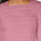 Karen Scott Top Feminino Petite Renda Gola Quadrada Manga 3/4 Rosa Grande