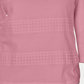 Karen Scott Top Feminino Petite Renda Gola Quadrada Manga 3/4 Rosa Grande