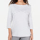 Karen Scott Blusa Listrada Feminina Branca Tamanho X-G