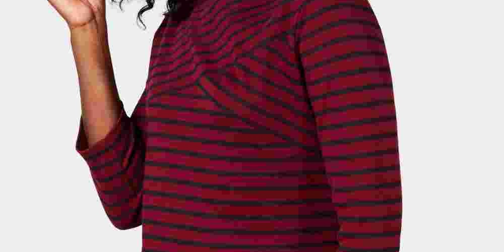 Karen Scott Blusa Listrada Feminina Vermelha Tamanho Pequeno Pequeno