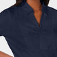 Karen Scott Top Feminino de Algodão com Ilhós e Jugo Azul Marinho Tamanho XS