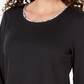 Karen Scott Top Feminino Petite Estampado Preto Pequeno