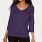 Karen Scott Top Feminino com Decote em V e Tachas Roxo Tamanho XS