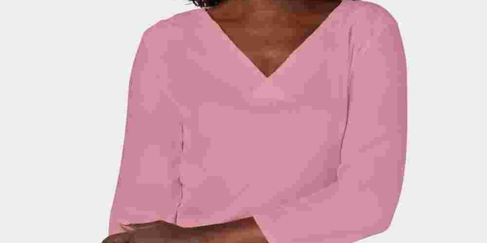 Karen Scott Top Feminino com Acabamento em Ilhós Rosa Tamanho XS