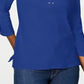 Camisa feminina Karen Scott de algodão com cadarço, azul ultra, tamanho pequeno