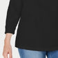 Blusa feminina Karen Scott com manga três quartos, preta, tamanho pequeno