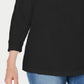 Blusa feminina Karen Scott com manga três quartos, preta, tamanho X-S