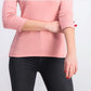 Blusa feminina Karen Scott de crochê com decote quadrado, rosa, tamanho pequeno