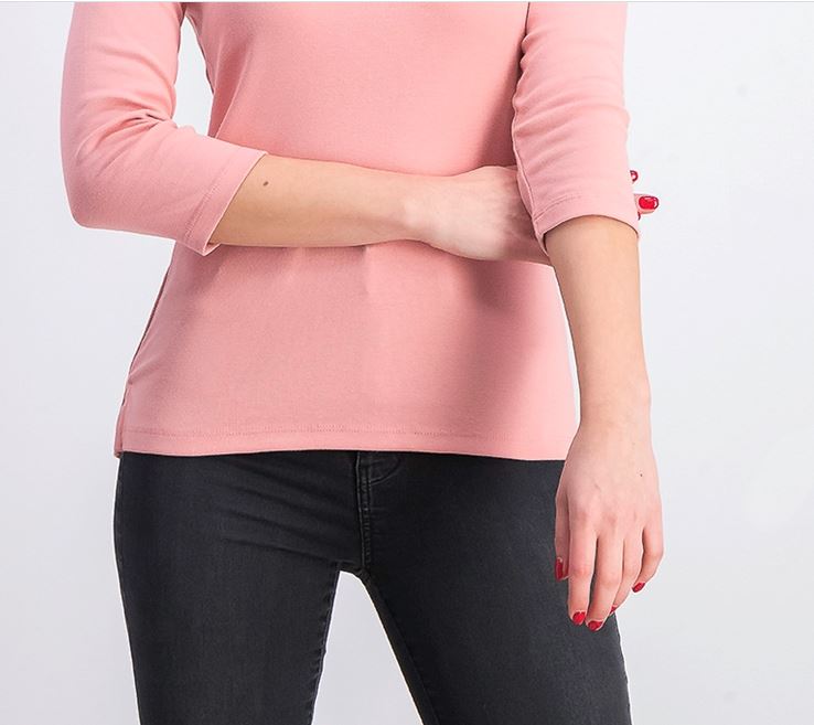 Blusa feminina Karen Scott de crochê com decote quadrado, rosa, tamanho pequeno