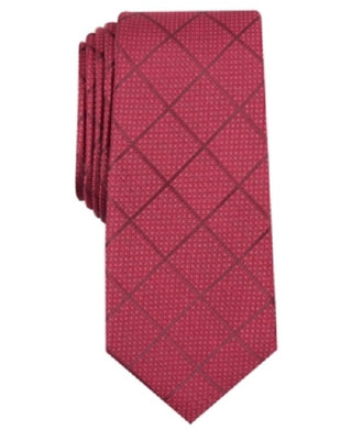 Gravata de seda Sussex Pane masculina Alfani, tamanho regular, vermelha