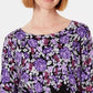 Karen Scott Suéter feminino com estampa floral, preto, tamanho X-S