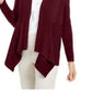Cardigan feminino canelado com bainha de lenço JM Collection, vermelho, tamanho pequeno