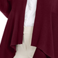 Cardigan feminino JM Collection Petite com nervuras mistas e botões, roxo escuro, tamanho grande