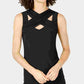INC International Concepts Top feminino com recorte cruzado, preto, tamanho X-S
