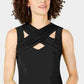 INC International Concepts Top feminino com recorte cruzado, preto, tamanho X-S