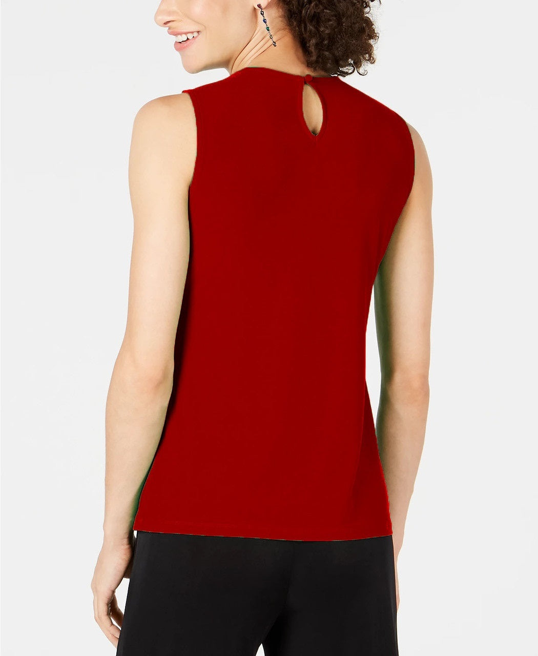 INC International Concepts Top feminino com recorte cruzado vermelho tamanho X-S