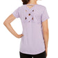 Camiseta feminina listrada com costas em treliça Ideology, roxa, tamanho XX-G